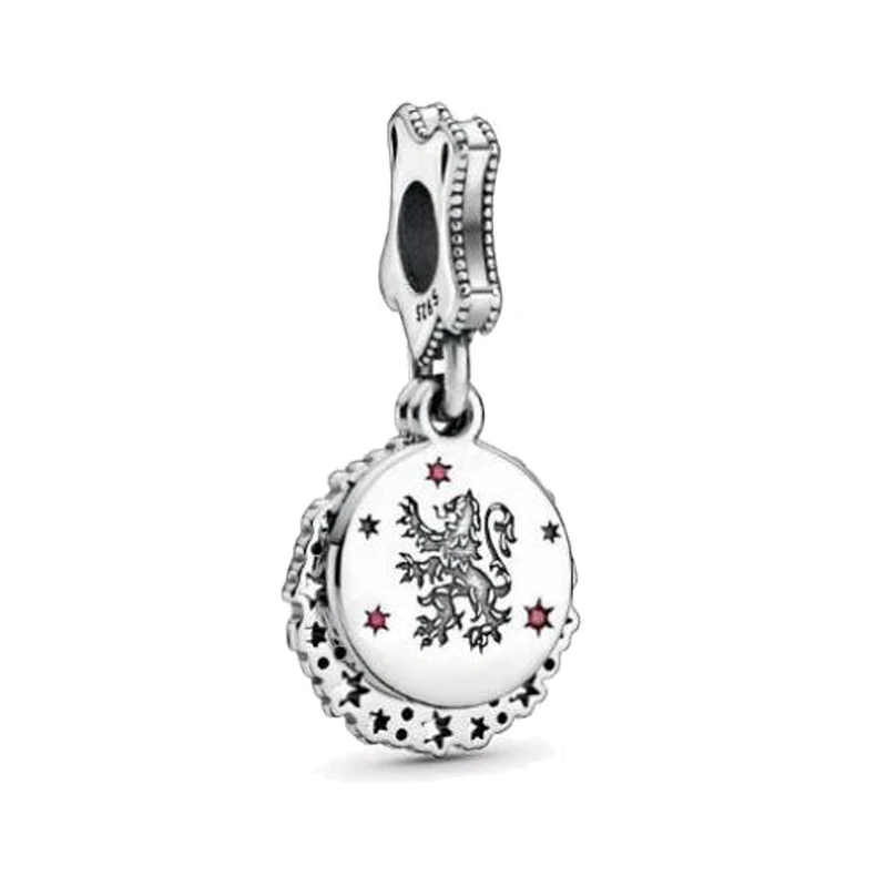 

Real 925 Sterling Silver Charm Potter Gryffindor With Red Crystal Charm Beads Fit Pandora Bracelet & Necklace Diy Jewelry