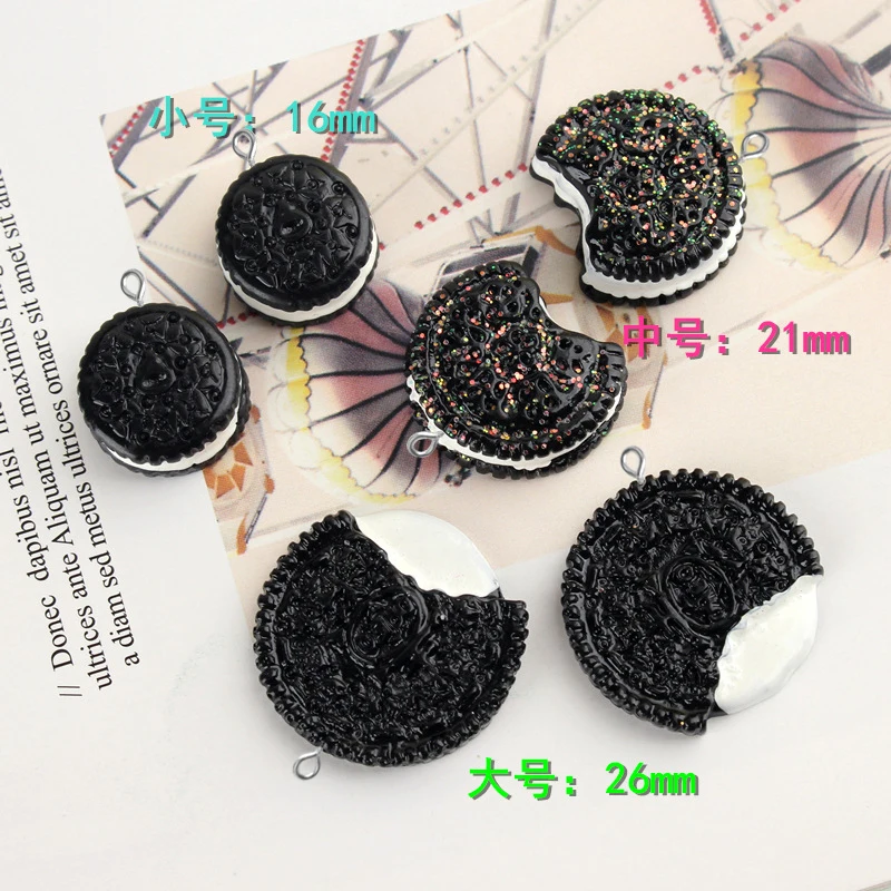 

10pcs Mix Resin food cabochon cookie biscuit charms pendants miniature craft jewelry Material Creative Keychain Diy Accessories