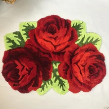 Горячая Распродажа высокого качества 3 slitless rose art ковер спальня/прикроватный коврик красный цветок ковер прикроватный коврик салон гостиная коврики для ванной