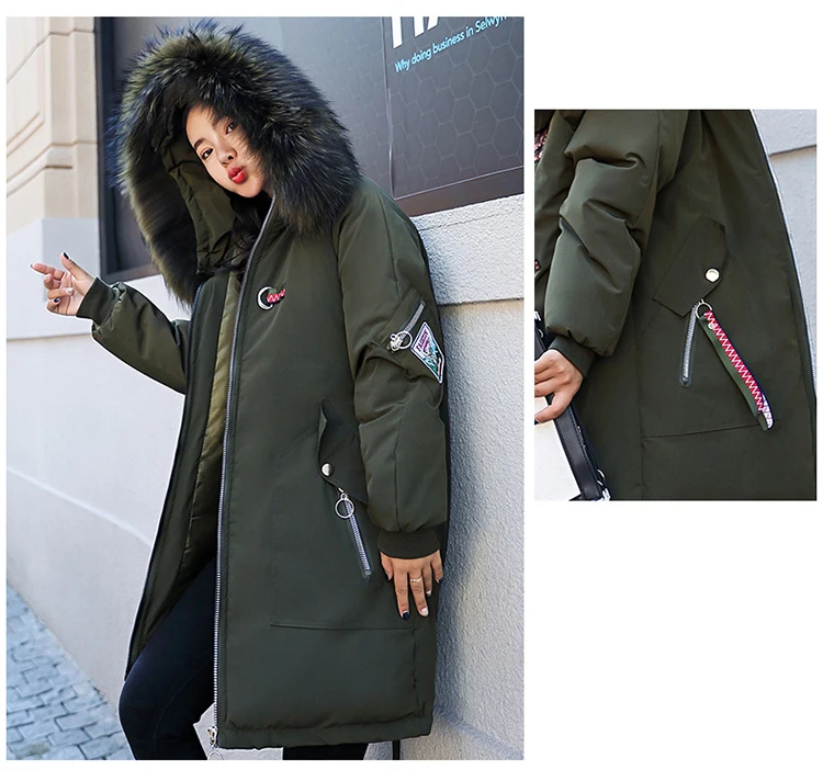 Зимнее женское повседневное пальто с капюшоном, карманами на молнии, животным узором, 4 цвета, пуховик, свободное, с широкой талией, длинное, плотное пальто