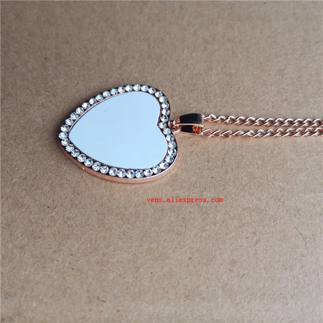 Heart Blank Tag Smooth Charm Heart Wing Pendant Sublimation