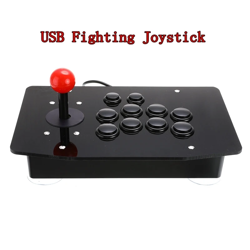 Черный Ретро джойстик аркадная игра USB рокер игровой контроллер 3 в 1 для PS2/PS3/PC/Android OTG телефон/Android ТВ/планшет/ТВ коробка/проектор - Цвет: Черный