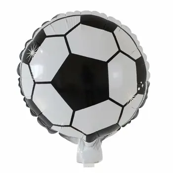 

50Pcs 10 Inch Football Aluminum Foil Balloon Soccer Metallic Mylar black white Balloons Decoration for Birthday Party supplies