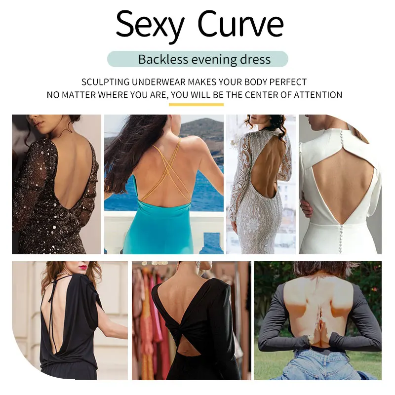 Decote em v Shaper sem Costas Empurrar para Cima Bodysuit Shapewear Profundo Corpo Mergulho Tanga Shapers Cintura Trainer Mulher Cinta Clara Acolchoado Espartilho u 7 High Quality Pijamas e Moda Íntima