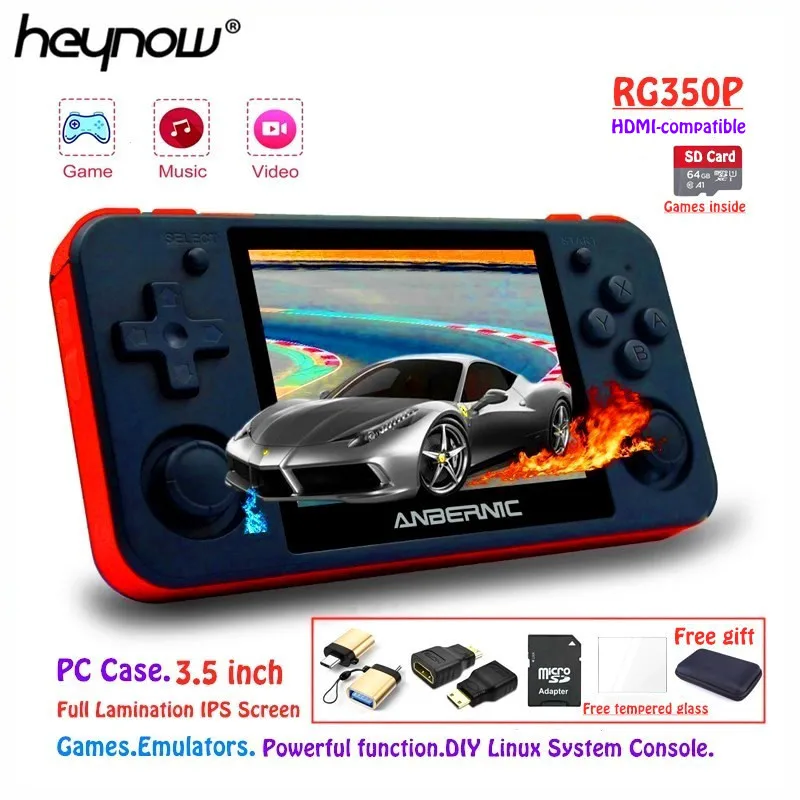 HEYNOW RG350P Linux System Retro Game Console PS1 Game Emulator HDMI