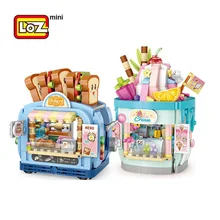 Loz blocos diy tijolos de construção bonito pequena loja modelo de brinquedo para crianças juguetes mini loja crianças presente meninas natal presente 1745