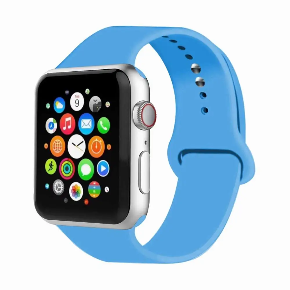 Joyozy ткань нейлоновая петля мягкий ремешок для наручных часов iWatch, 5/4/3/2/1 дышащая Замена чехол-накладка из искусственной кожи для наручных часов Apple Watch 38 мм/42 мм - Цвет ремешка: Blue