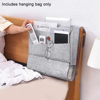 

Under Mattress Magazine Anti Slip Purse Dorm Pouch Multi Pocket Bedside Storage Bag Bedroom Hanging Organizer Holder Table Felt