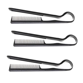 

3PCS Combs Durable Portable Plastic V-Shaped Styling Comb Hair Straightening Comb Hairdressing Comb Hair Clip Comb