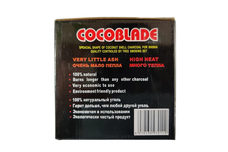 48 шт./кор. Cocoblade кокосовый угольный, из скорлупы для уголь для кальяна быстрое освещение ожога даже длительная длительность уголь