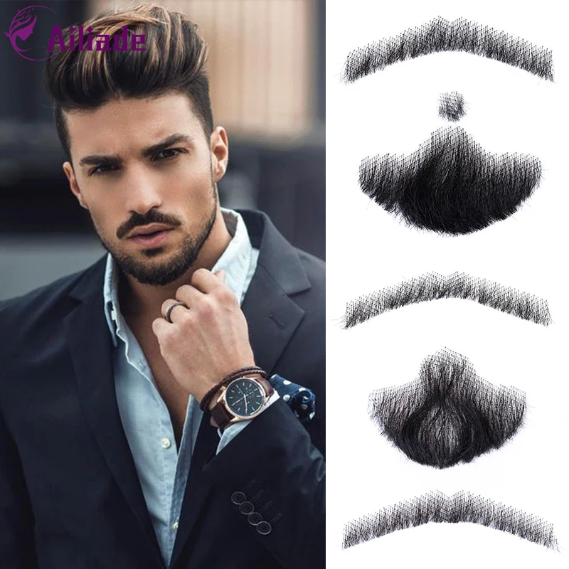 thumbnail image 2 of Beard Mustache Fake Costume Mustaches False Hair Facial Artificial 2 of 11