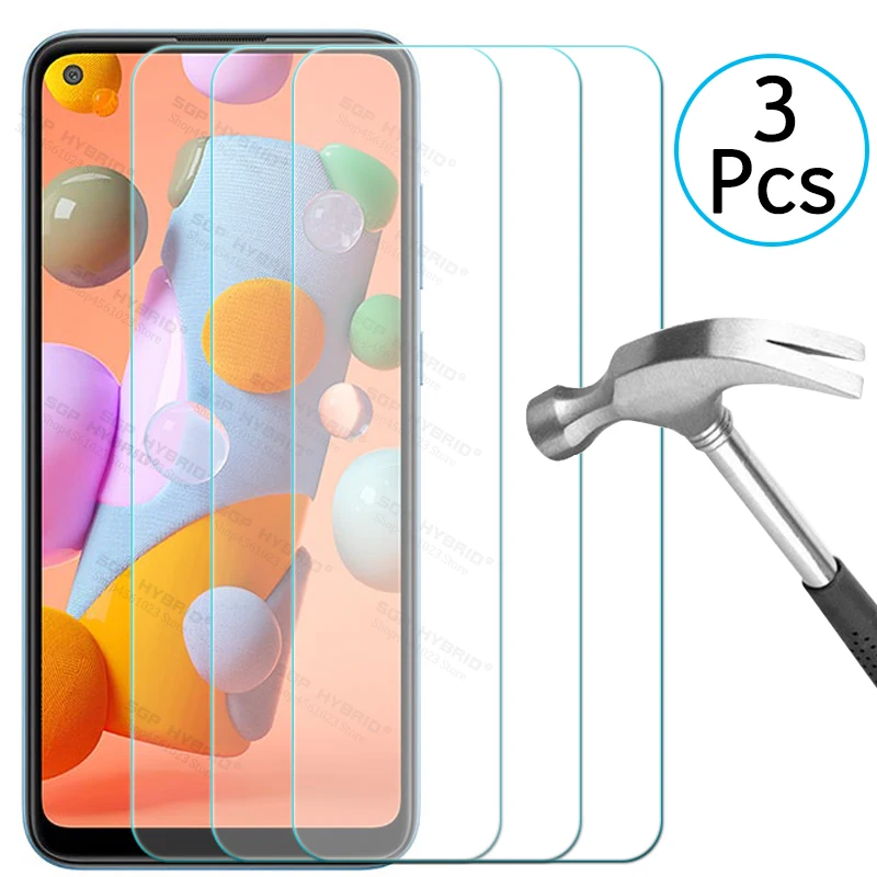 Protector de pantalla para Samsung Galaxy, película protectora de vidrio, cubierta completa, limpia, para A11, A21, A31, A41, A51, A71, A01, M11, M21, M31, 3 uds.