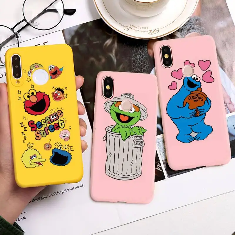 

Ins Sesame Street Cookie Phone Case Candy Color for iPhone 6 7 8 11 12 s mini pro X XS XR MAX Plus