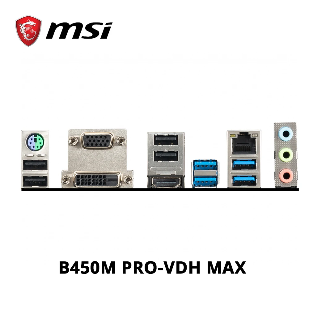 MSI B450M PRO VDH MAX системная плата AMD ryzen с поддержкой 3 го поколения am4 M.2 ssd USB3.1 ddr4 VGA DVI HDMI