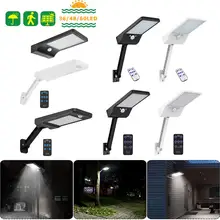 1000LM Remote Control Upgraded 48LEDs 60LEDs Solar Light PIR Motion Sensor IP65 Outdoor Solar Wall Street Light Waterproof Lamp