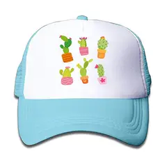 Детская хлопковая смесь и Сетка Snapback милый кактус бейсболка для дальнобойщика шляпа
