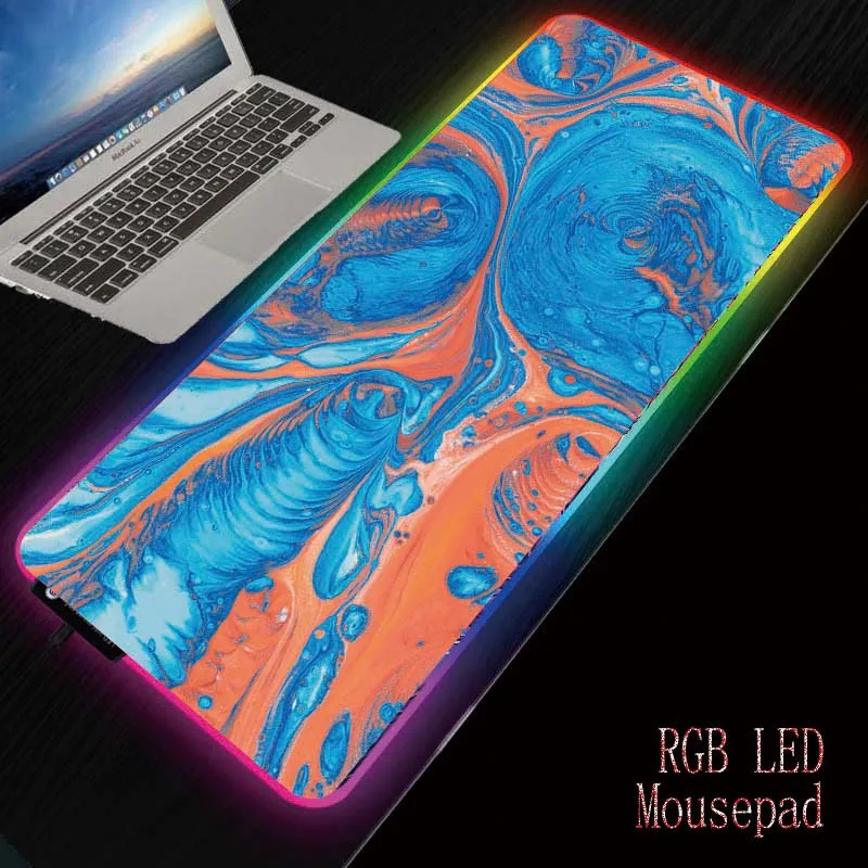 MRGBEST мраморный RGB светодиодный большой коврик для мыши USB Проводное освещение