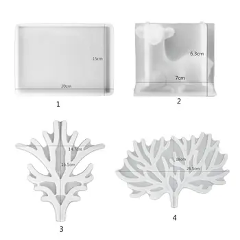 

Crystal Epoxy Resin Mold Big Antler Tree Tray Casting Silicone Mould DIY