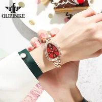 Oupinke Luxe Horloges Voor Vrouwen Zwitserse Quartz Roestvrij Stalen Band Waterdicht Saffierglas Shiny Diamond Ontwerp Originele