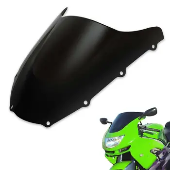 

Motorcycle Black Clear Dual Bubble Windshield Windscreen For Kawasaki Ninja ZX 9R ZX900 1998-1999 98 99