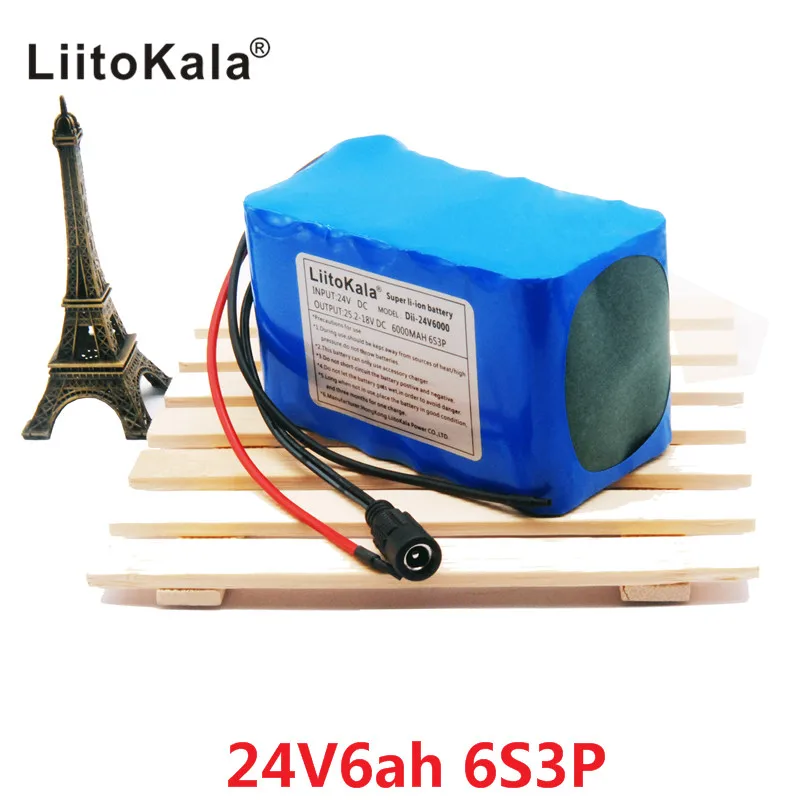 

HK LiitoKala 6S3P 24V 6Ah Battery Pack 25.2V 18650 Battery 6000mAh Rechargeable Battery For GPS Navigator/Golf Car/Electric Bike