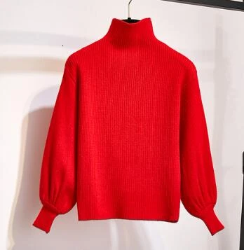 sweater Вязаный джемпер с высоким воротником и длинным рукавом, женские модные свитера, топы+ плиссированные платья с высокой талией на тонких бретелях, осенне-зимние комплекты - Цвет: sweater