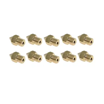 

10Pcs MK7 MK8 Nozzle Extruder Threaded 0.2/0.3/0.4/0.5/0.6/0.8/1.0mm For 1.75mm Filamnet Head CR-10 Ender 3 3D Printer