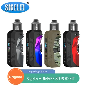 

Sigelei HUMVEE 80W Pod Kit Powered by Single 18650 Battery with 5ml Pod Tank 0.15ohm / 0.3ohm Coils E-Cigarette Vaporizer