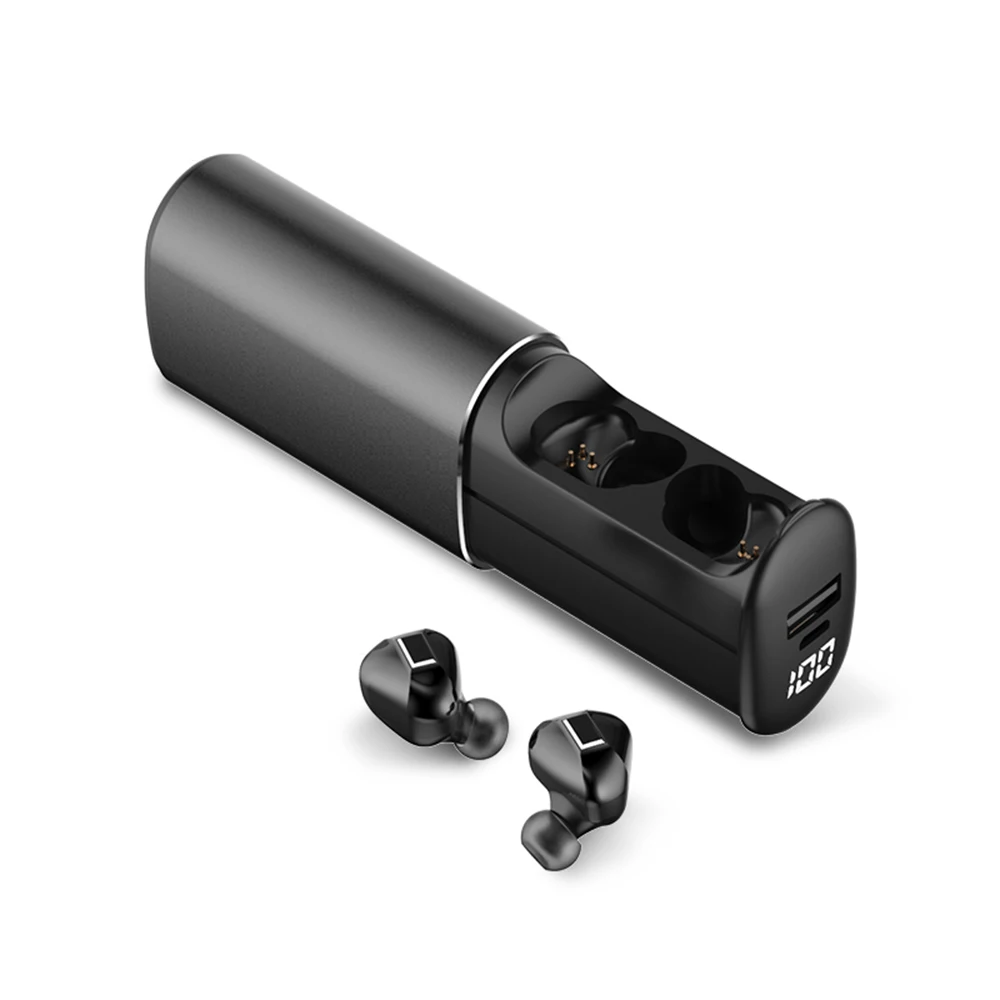 T60 TWS Bluetooth 5,0 наушники мини настоящая беспроводная гарнитура IPX6 водонепроницаемые спортивные наушники с микрофоном светодиодный дисплей батареи