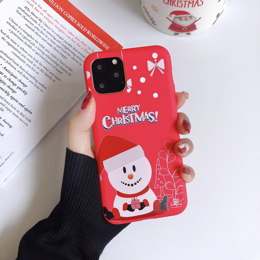 Чехол для телефона с рождественским рисунком LOVECOM для iPhone 11 Pro Max XR XS Max 6 6S 7 8 Plus X 3D мультяшный олень Мягкий ТПУ чехол для телефона подарки - Цвет: j