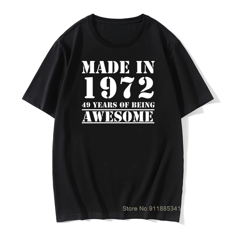 

Funny Graphic T Shirt Plain Men Summer Trendy Pop T Shirt Made In 1972 All Original Parts Vintage 100% Cotton Tops Tee