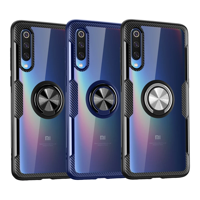 

Transparent Case For Xiaomi Mi 9 8 SE Mi9 Mi 8 Mi8 Pro Lite Ring Stand Clear Shockproof Armor Back Cover Xiaomi Mi 9T Mi 9 8 Pro