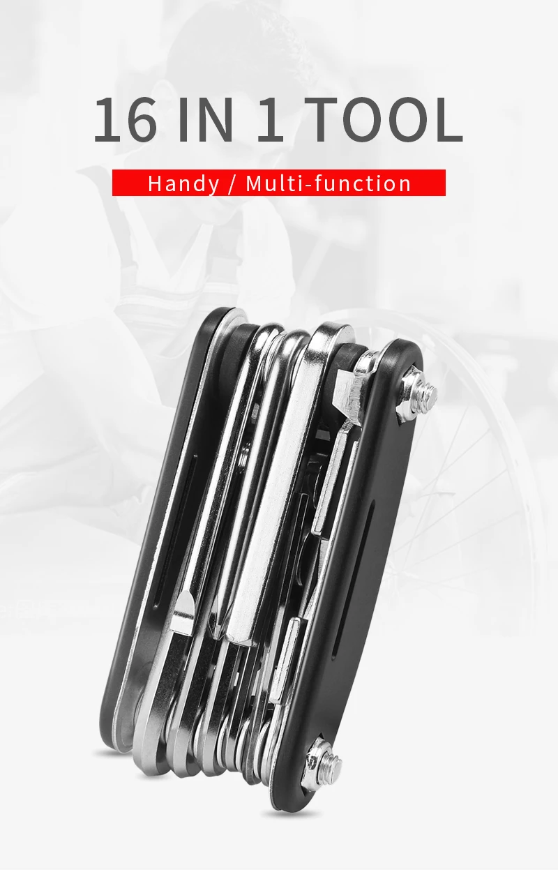 buy 16 in 1 Multifunction Bicycle Repair Tools Kit Hex Spoke Cycling Screwdriver Tool MTB Mountain Cycling Bike Repair Tool CT 101