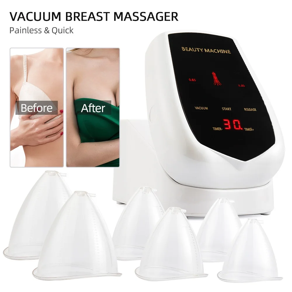 6 Cups Breast Massager Vacuum Therapy Breast Enlargement Pump Machine