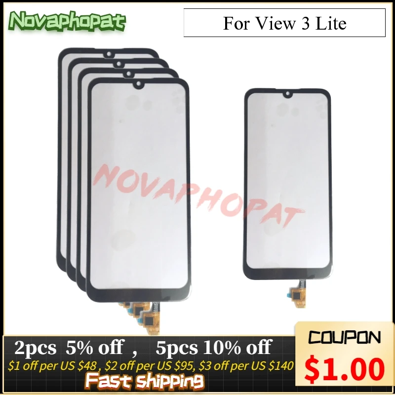 Novaphopat 5 3-дюймовый Черный сенсорный экран для Alcatel 1C 5009D 5009 дигитайзер стеклянная