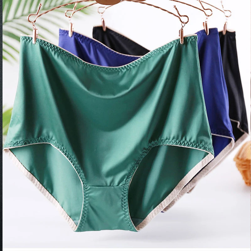 Xiushiren Women Panties Large Size Milk Silk Thin Transparent Sexy