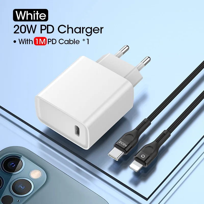 quick charge 2.0 PZOZ PD 20W USB C Charger For iphone 13 12 Pro MAX 12 Mini 11 Xs X 8 Plus PD Charger For IPAD Pro iPad Air 4 2020 Fast Charging quick charge 3.0 Chargers