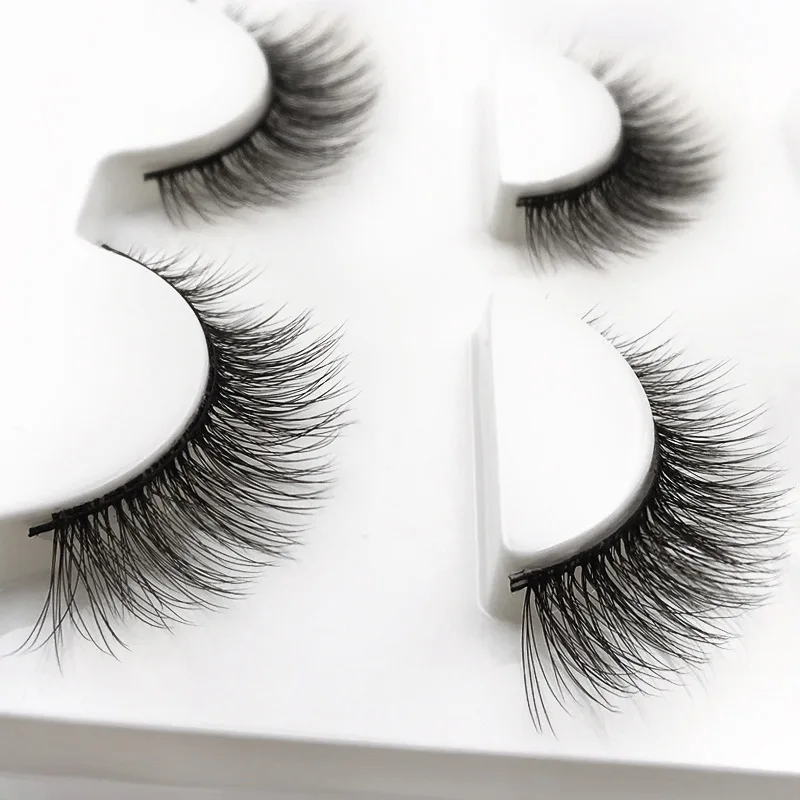 Shidi Premier 3D Mink False Eyelashes Natural Jiao Cha Kuan Eyelash 3-Pack Cross Border Supply Of Goods