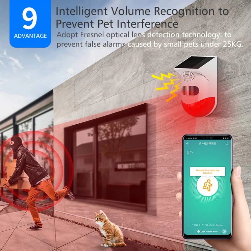 Tuya-sensor de Sirene de Alarme Impermeável ao ar Livre Sensor de Som sem Fio Smart Life Home Security Systems Alexa Google Ifttt 130db 12 de segurança residencial prova sirene com sensor de sem com som ifttt