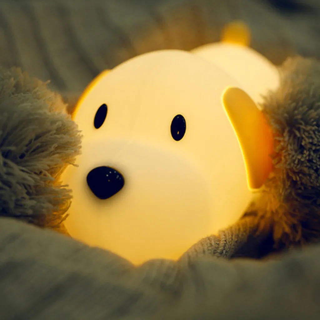 Night Light LED Puppy Silicone Baby Touch Lamp Rechargeable USB Touch Control New Arrival