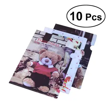 

10Pcs/Set Single File Folder Kawaii Cute Document Paper A4 Folder for Home Office Filing Products
