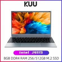 KUU XBOOK 14.1 Inch 8GB DDR4 RAM 128G 256G SSD Windows 10 laptop Intel J4115 Quad core Keyboard Student Notebook