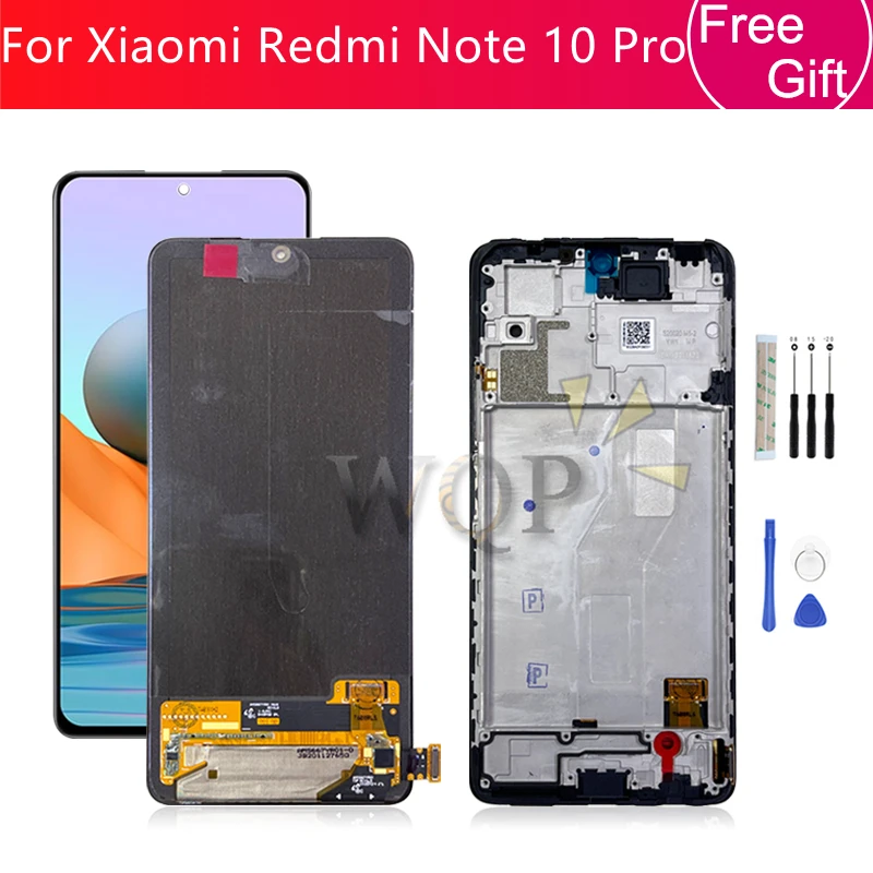 

Amoled For Xiaomi Redmi Note 10 Pro LCD Display Screen Touch Digitizer Panel Assembly M2101K6G Replacement Repair parts 6.67"