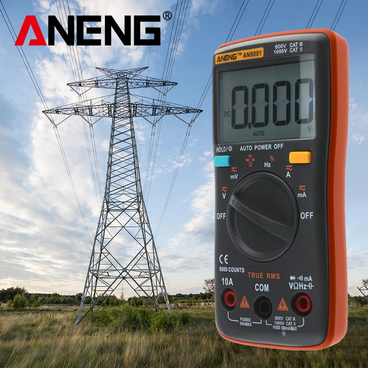 ANENG 6000 отсчетов True RMS Многофункциональный цифровой мультиметр Вольтметр Амперметр ручной Мини Универсальный измеритель высокой точности