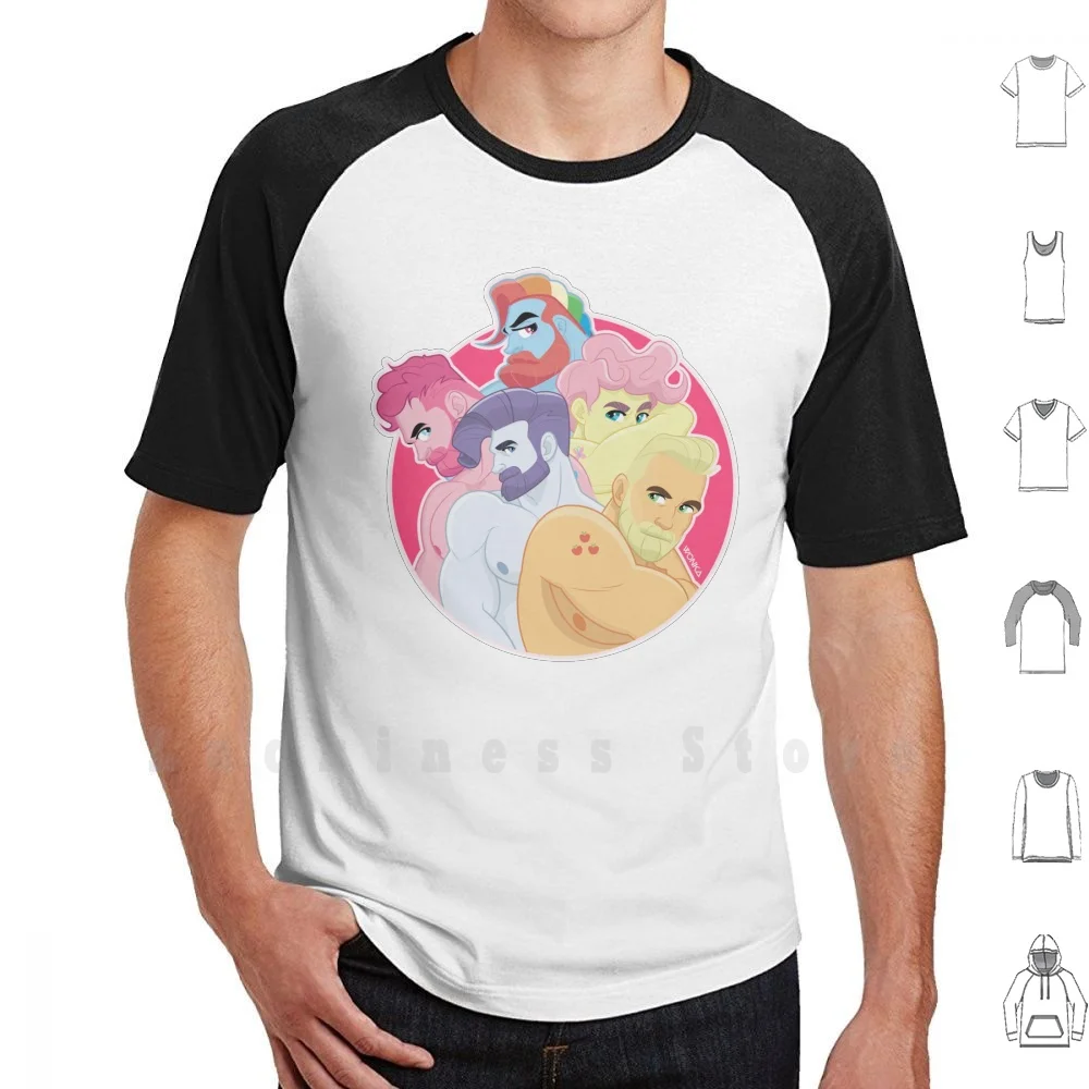 Футболка Brony's Team большого размера 100% хлопок мультяшный рисунок брони борода