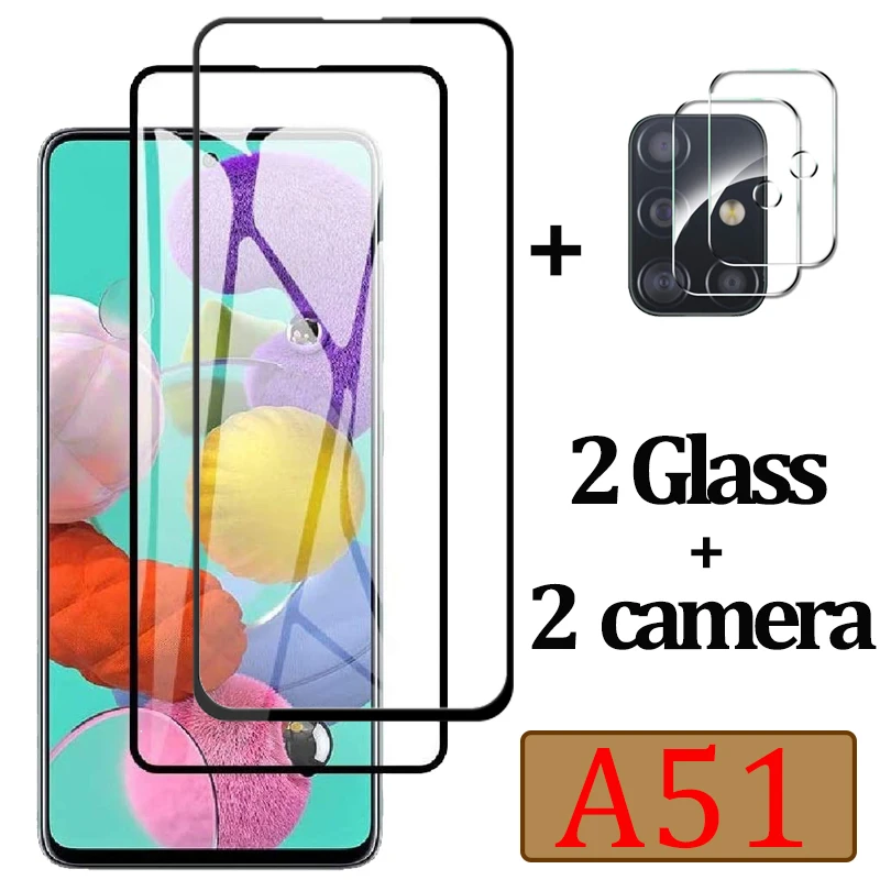 Protector de cristal para Samsung A51 Protector de pantalla de cristal para Samsung Galaxy A51 lente de la cámara de película en Sunsung 51 de vidrio templado