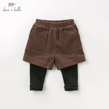 

DBM11640-2 dave bella winter baby girls fashion solid pockets pants children full length kids pants infant toddler trousers