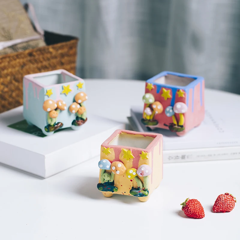 Трёхмерный гриб для рук маленький квадратный толстый керамический дышащий