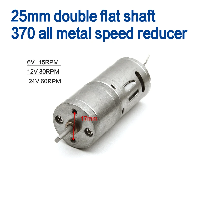 

Non-New Double flat shaft 12v dc motor 25MM 12V 30RPM Powerful High Torque DC Gear Box Motor