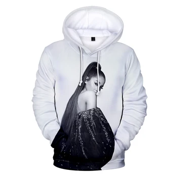 

3D Ariana Grande Hoodies Women men Sweatshirts Fashion Kids Hooded pullovers Fashion Autumn print Ariana Grande white 3D Hoodies